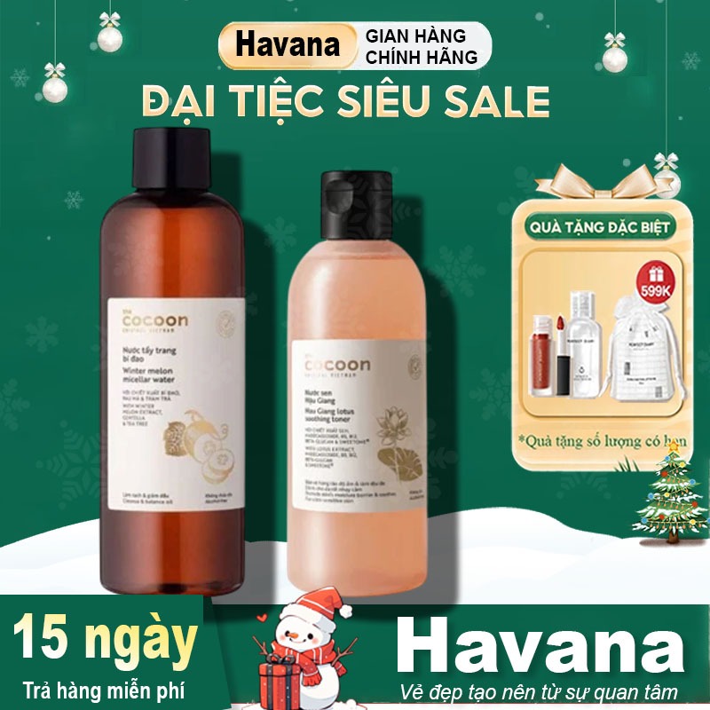 Nước tẩy trang bí đao The Cocoon Vietnam 500ml thuần chay cho da dầu mụn