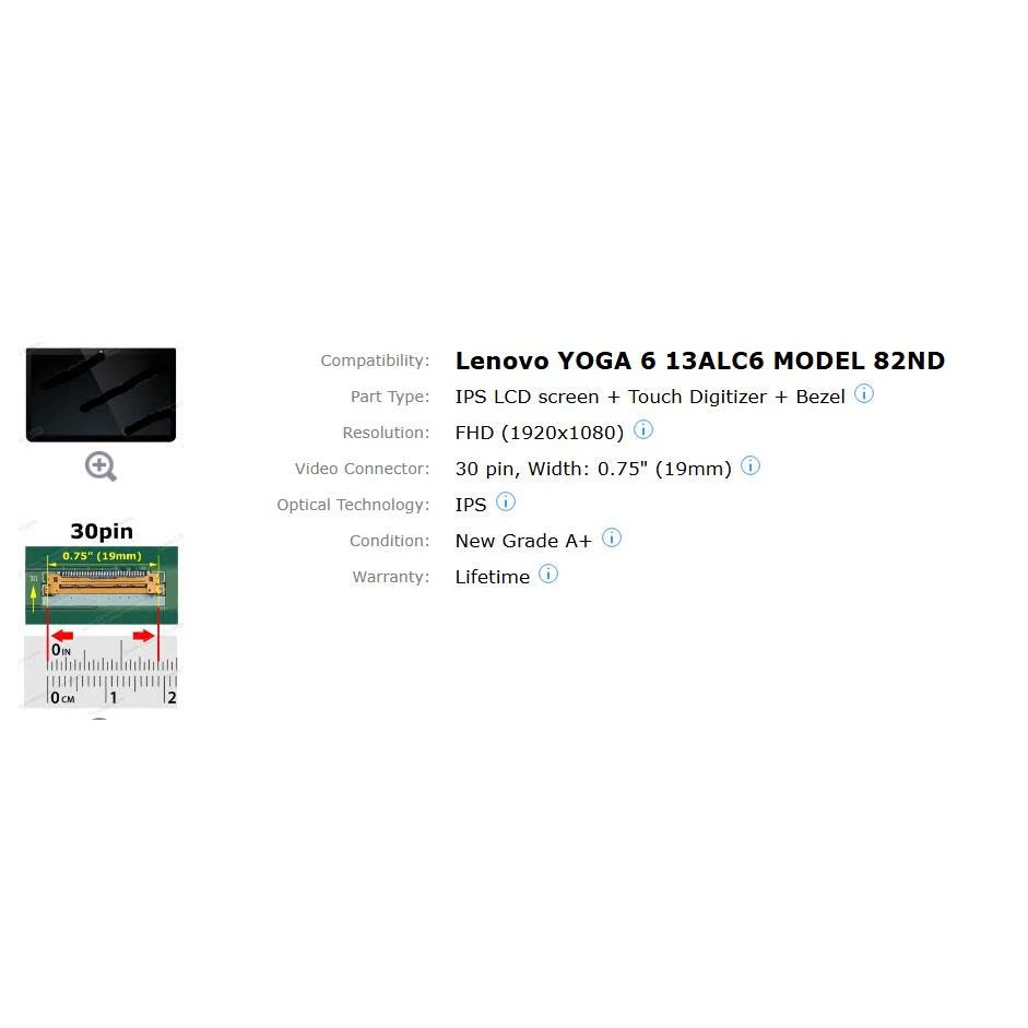 Cụm màn hình cảm ứng Lenovo YOGA 6 13ALC6 MODEL 82ND, 6 13ARE05 Model 82FN