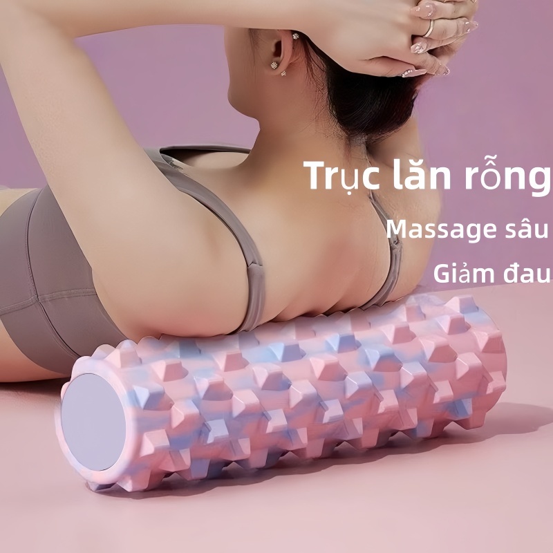 Gym Ống Trụ Lăn Xốp 45cm/Con Lăn Yogafoam Roller Massage/Con Lăn Foam Roller