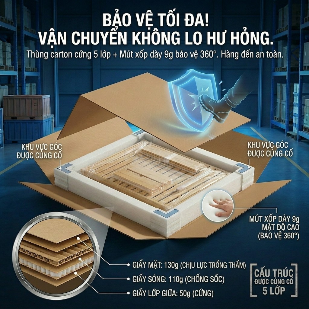 HEINO Giường Ngủ Pallet Gỗ Tự Nhiên Đủ Kích Thước Chất Lượng Cao Loại Chân Cao - Bảo Hành 12 Tháng | BigBuy360 - bigbuy360.vn