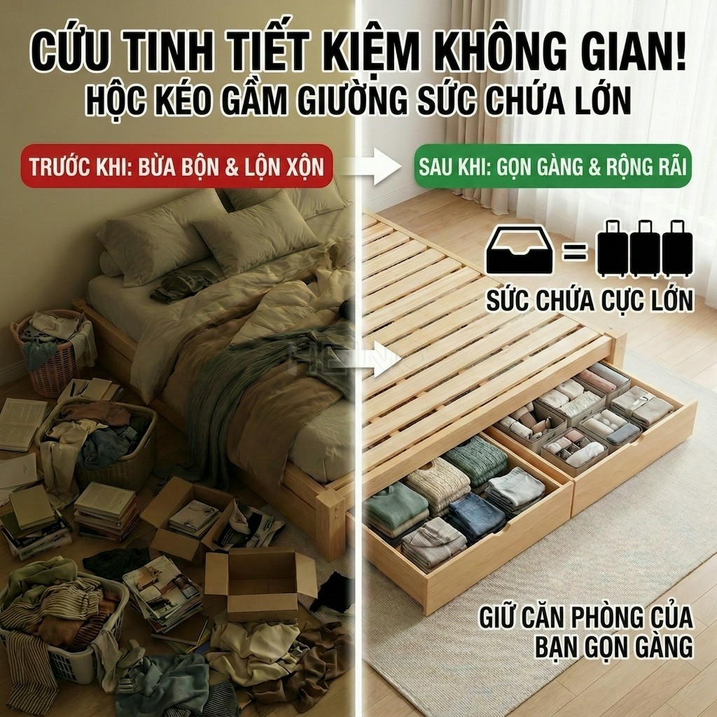 HEINO Giường Ngủ Pallet Gỗ Tự Nhiên Đủ Kích Thước Chất Lượng Cao Loại Chân Cao - Bảo Hành 12 Tháng | BigBuy360 - bigbuy360.vn