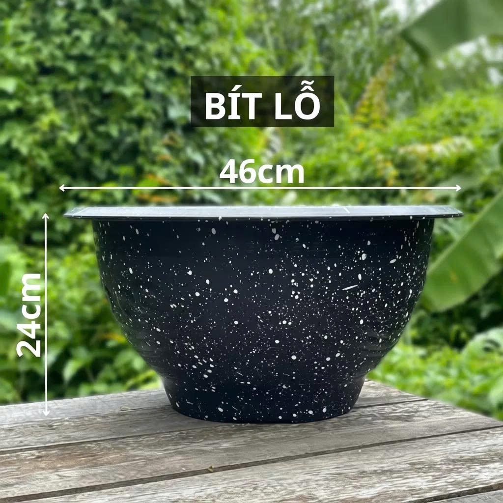(chậu t48 bít lỗ) combo 10 châu T48 không khoan lỗ màu đen/đỏ (46x24cm)