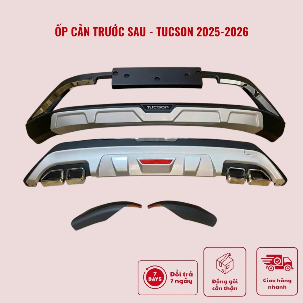 Ốp Cản Trước Sau Tucson 2025 2026 - Ốp Bảo Vệ Ba Đờ Xốc Tucson 2025/2026, trang trí bảo vệ cản trước