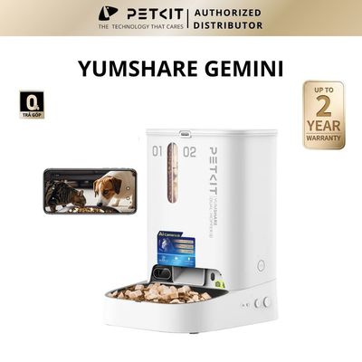 Máy Nhả Hạt Tự Động Cho Chó Mèo Có Camera PETKIT, Máy Cho Mèo, Chó Ăn Tự Động Hai Ngăn Petkit Gemini YumShare 2