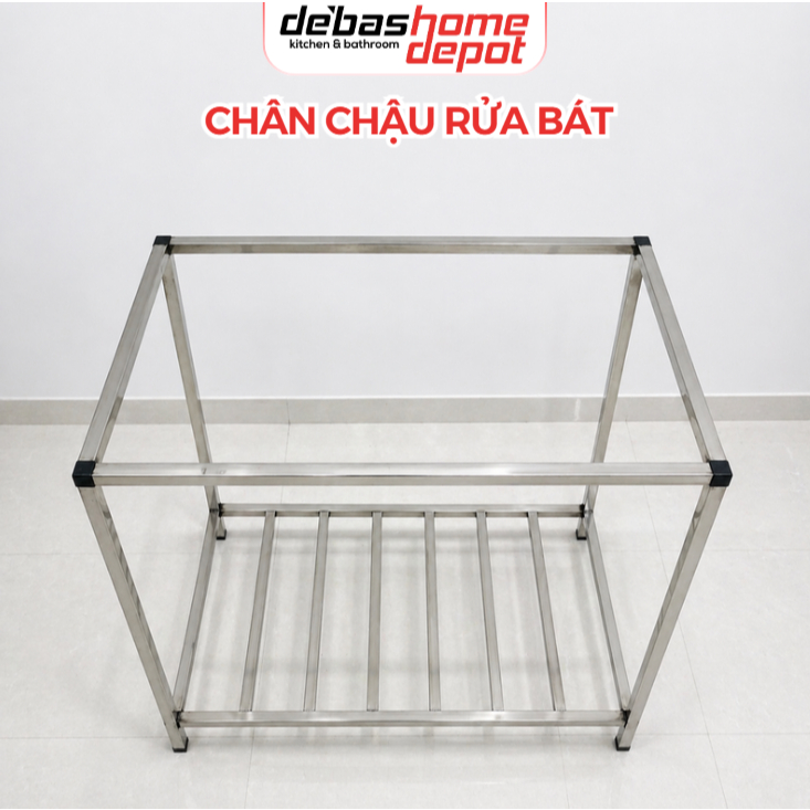 Chân chậu rửa bát DEBAS khung đỡ chậu inox lắp ráp 1 hố 2 hố không cần tủ bếp