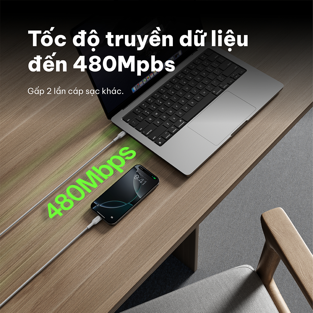 Cáp sạc nhanh Belkin USB Type C - C công suất 60W vỏ dù 1M chuẩn Apple PD siêu bền truyền dữ liệu bảo hành 2 năm | BigBuy360 - bigbuy360.vn