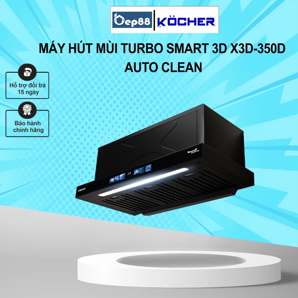 Máy hút mùi Kocher TURBO SMART 3D X3D-350D AUTO CLEAN