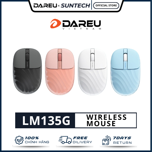 Chuột Không Dây DareU LM135G - Kết Nối 2.4GHz Ổn Định, Thiết Kế Công Thái Học, Pin Siêu Bền, Nhỏ Gọn