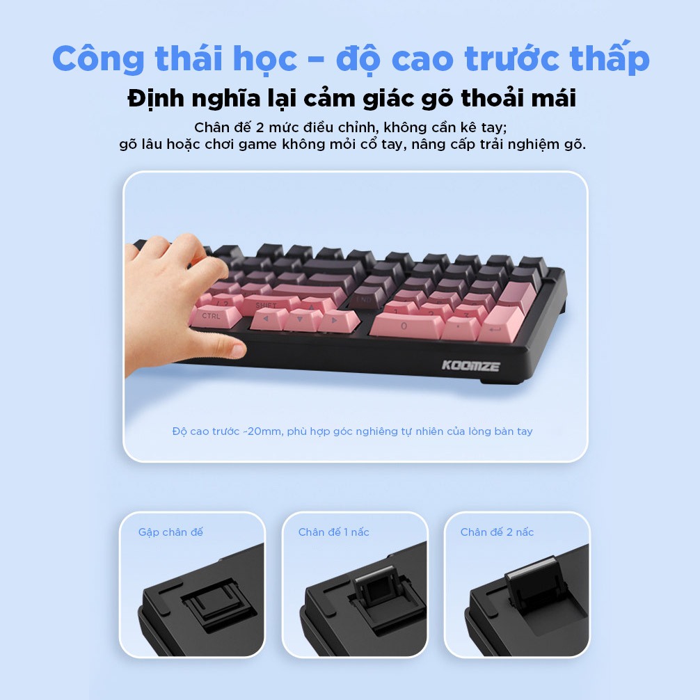 Bàn phím cơ Không dây ONIKUMA gaming k98Pro Bluetooth Silent Switch LED RGB Hotswap cho máy tính/laptop Có APP tùy chỉnh | BigBuy360 - bigbuy360.vn