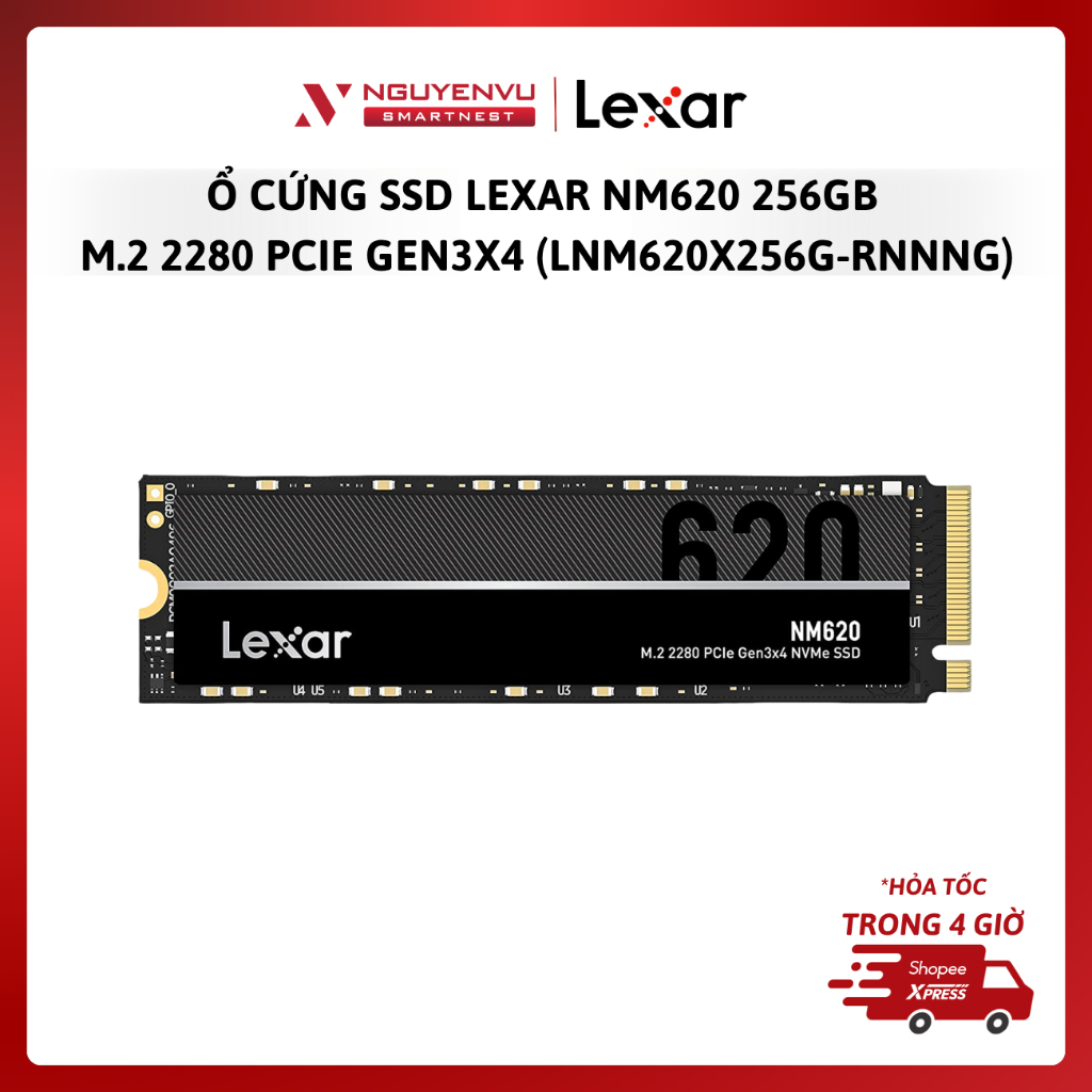 Ổ cứng SSD Lexar NM620 256GB M.2 2280 PCIe Gen3x4 (LNM620X256G-RNNNG) - Hàng Chính Hãng