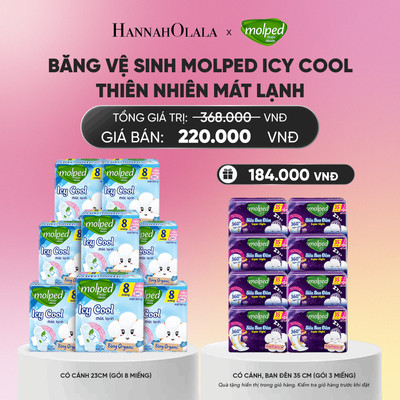 [HO 8.8_MUA 8 TẶNG 8] Combo 8 gói Băng vệ sinh Molped Icy Cool thiên nhiên Mát lạnh có cánh-GÓI 8 MIẾNG