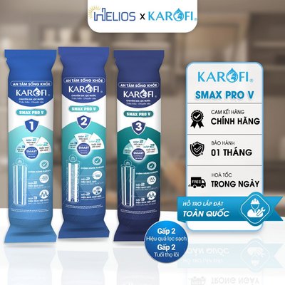 [HOẢ TỐC] Bộ 3 Lõi Lọc Nước Karofi Số 1 2 3 Smax Pro V Chính Hãng - Bộ 3 Lõi Lọc Thô Karofi Smart