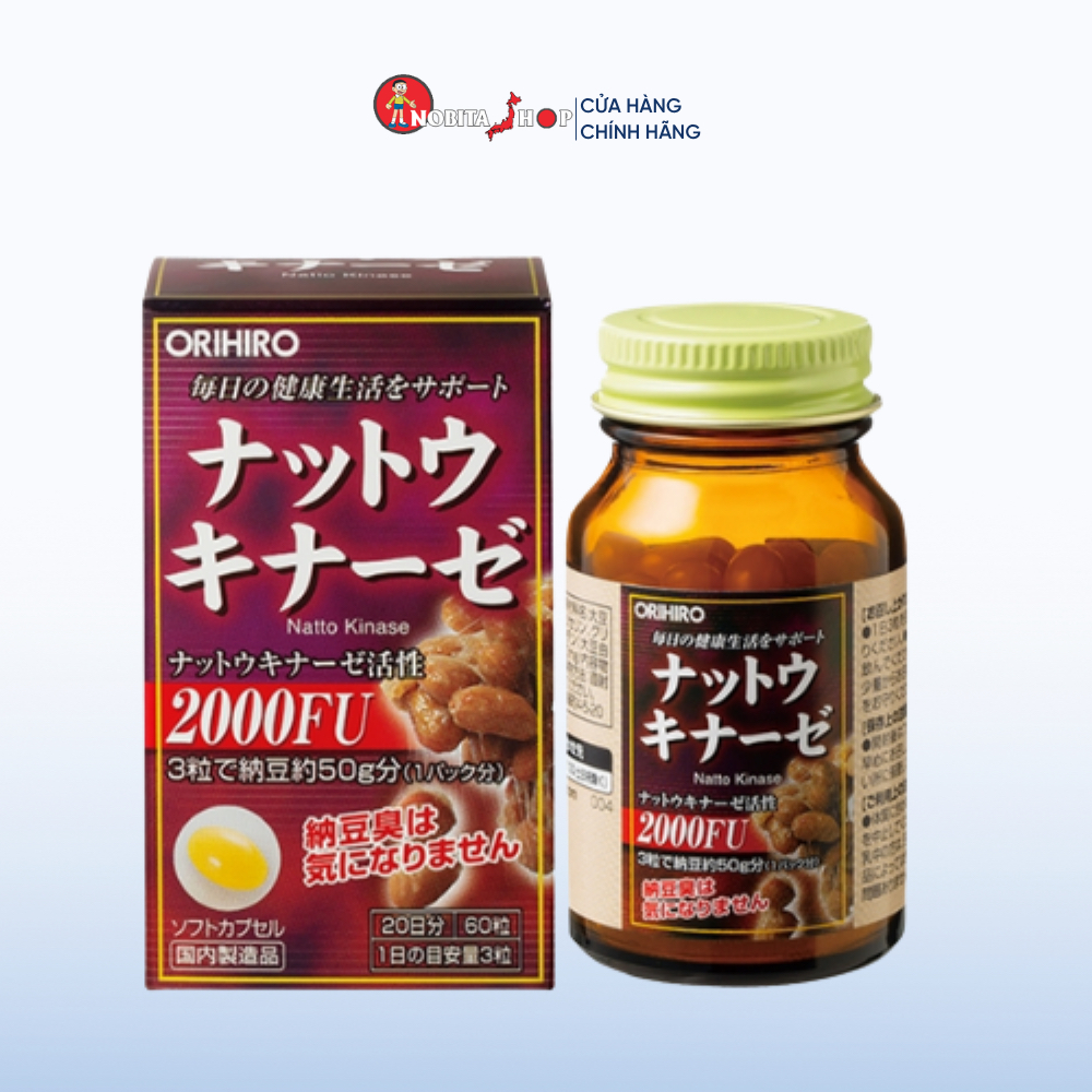 Viên uống hỗ trợ tai biến đột quỵ Nattokinase 2000 Orihiro 60 viên