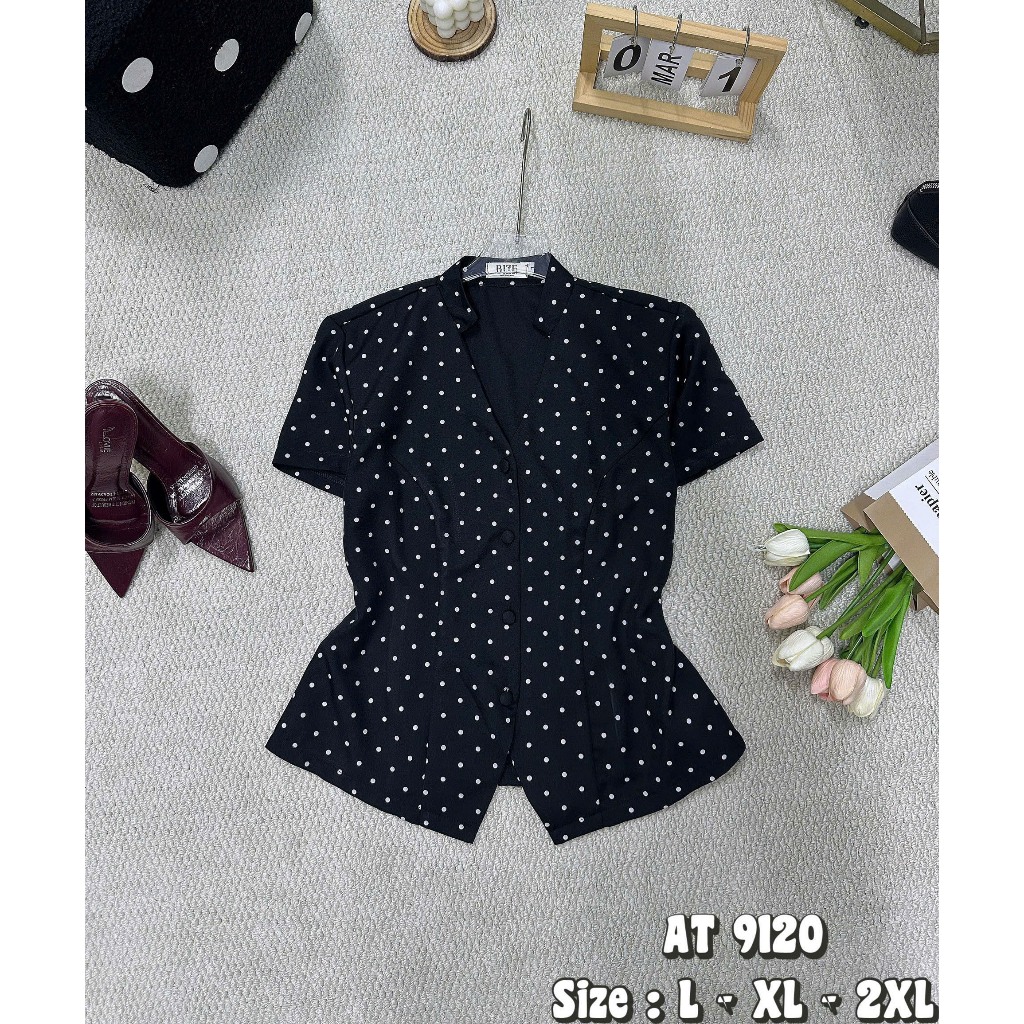 Áo Peplum cổ tàu tay ngắn 2KJeans Bigsize 55kg-90kg, chất cotton hàn mướt hàng cao cấp AT9120 | BigBuy360 - bigbuy360.vn
