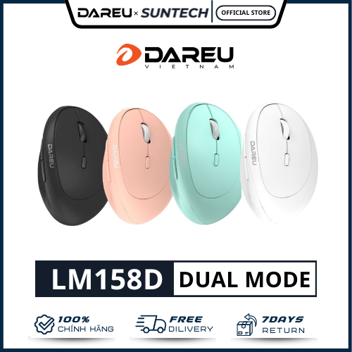 Chuột Không Dây DareU LM158D - Kết Nối 2.4GHz Mượt Mà, Thiết Kế Công Thái Học, Siêu Tiết Kiệm Pin, P