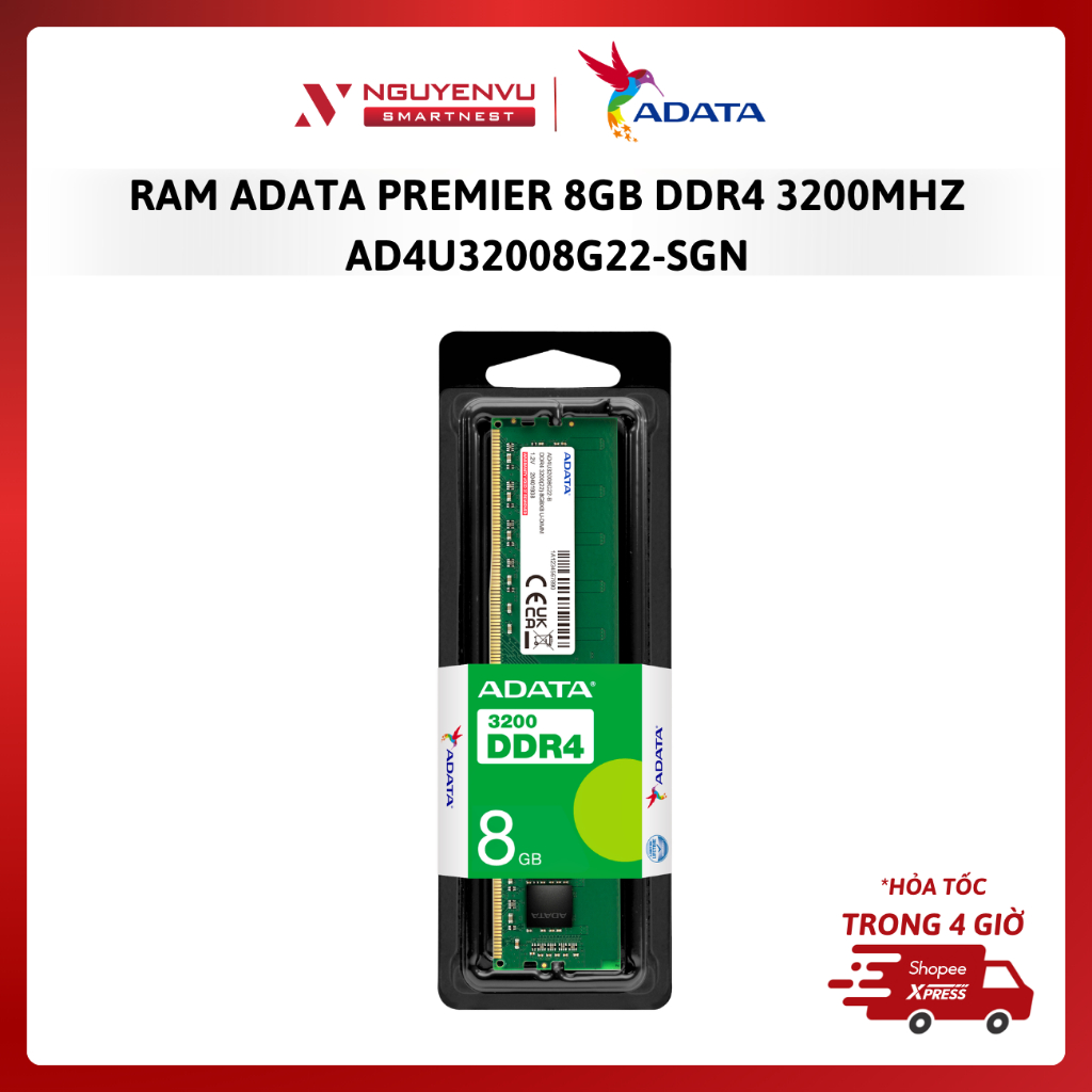 RAM Adata Premier 8GB DDR4 3200MHz AD4U32008G22-SGN - Hàng Chính Hãng