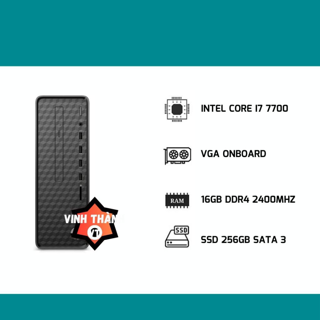 Máy tính đồng bộ HP S01 i3 Gen 10 – 4GB RAM – 1TB HDD | Có DVD | BH 24 Tháng.