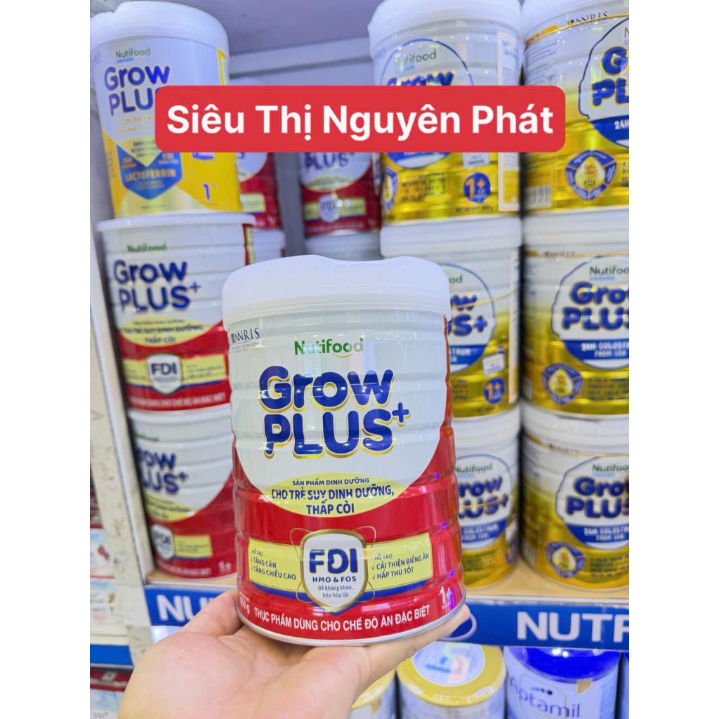 Sữa Grow PLUS + Đỏ  Số 1 Lon 850g Hỗ Trợ Tăng Cân Phát Triển Não Bộ Chiều Cao Dành Cho Trẻ Suy Dinh Dưỡng Thấp Còi