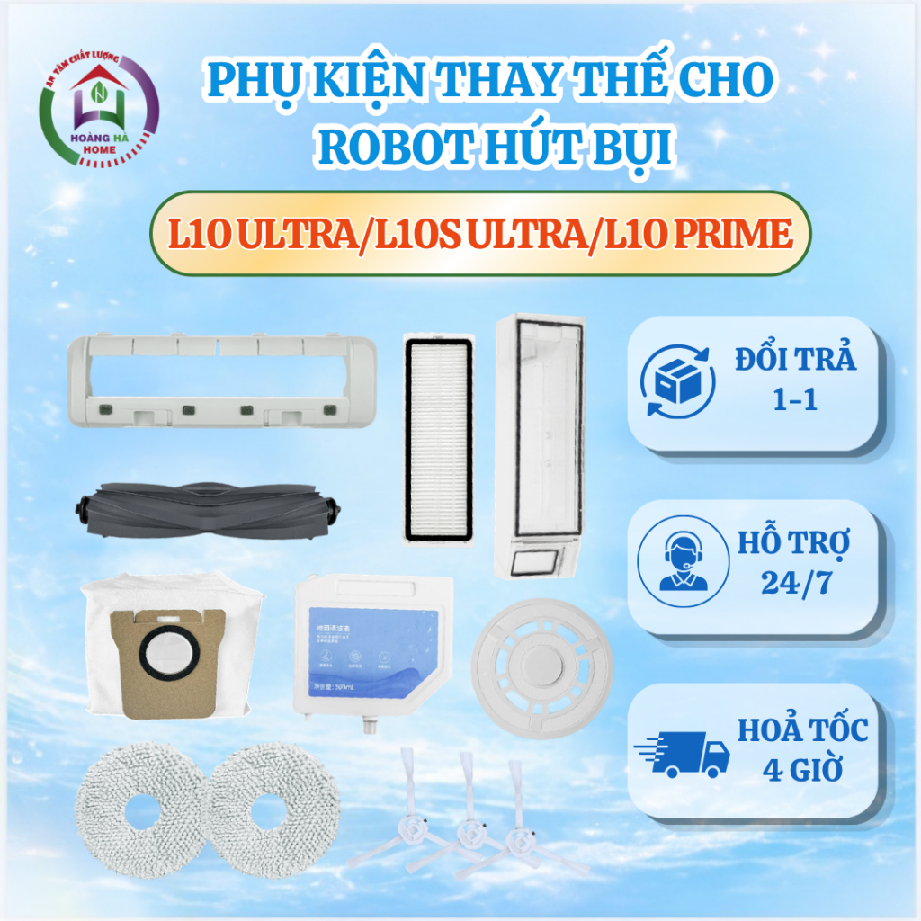 Phụ kiện tương thích cho robot hút bụi Dreame L10S Ultra, L10 Prime, L10 Ultra - Phụ kiện thay thế c