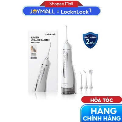 Máy tăm nước LocknLock 300ml 3 Loại Đầu Tăm Jumbo oral Irrigator ENR166GRY, Hàng chính hãng - JoyMall