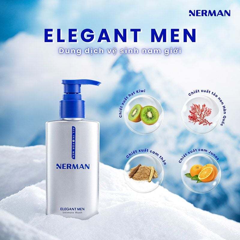 Dung dịch vệ sinh nam giới Nerman Elegant Men Nerman hương nước hoa 100ml chai