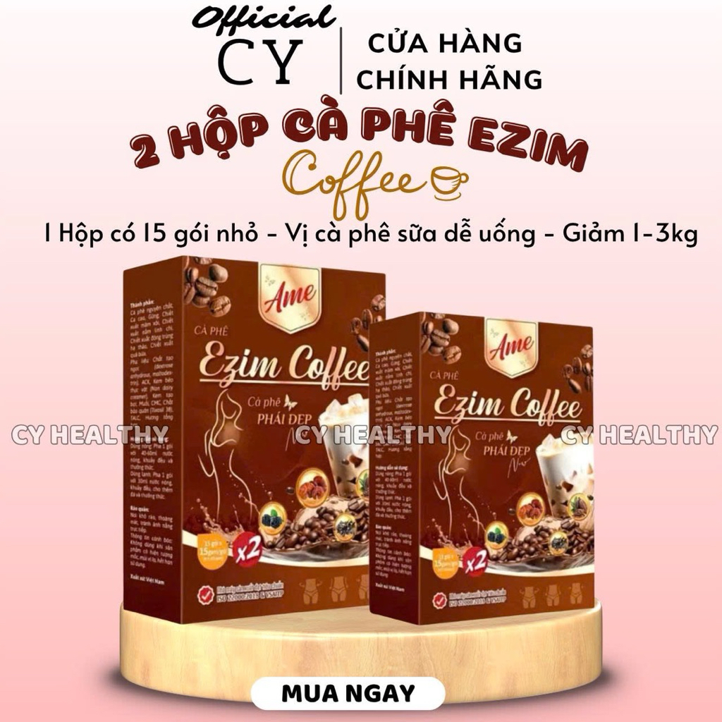 (COMBO 2 HỘP) Cà Phê Sữa AME EZIM Coffee Giảm Cân - Hộp 15 Gói - Kèm Quà Tặng