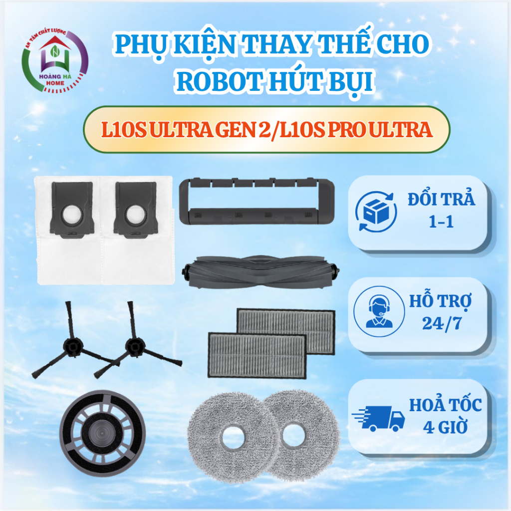 Phụ kiện robot tương thích cho Dreame L10S Ultra Gen 2, L10S Pro Ultra heat - Phụ kiện thay thế L10S