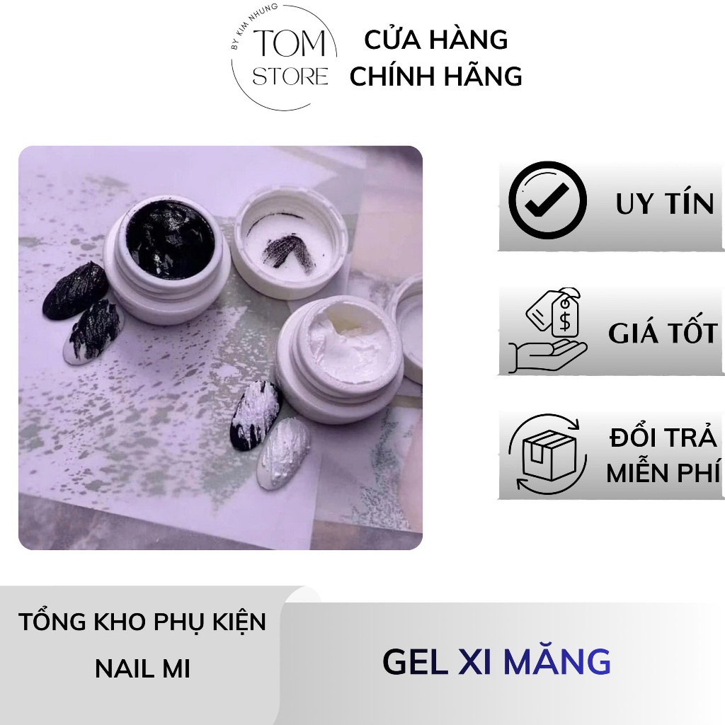 Gel xi măng Huaxi đen trắng, gel xi măng [TOM STORE-PHỤ KIỆN NAIL MI]