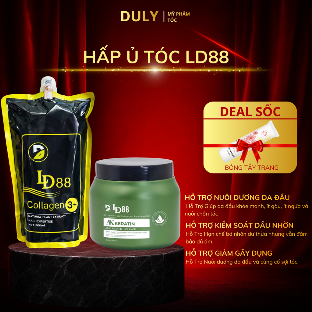 Hấp ủ tóc AK keratin LD88 1000ml - hấp ủ tóc LD88 collagen 3+ 500ml hàng chuẩn công ty