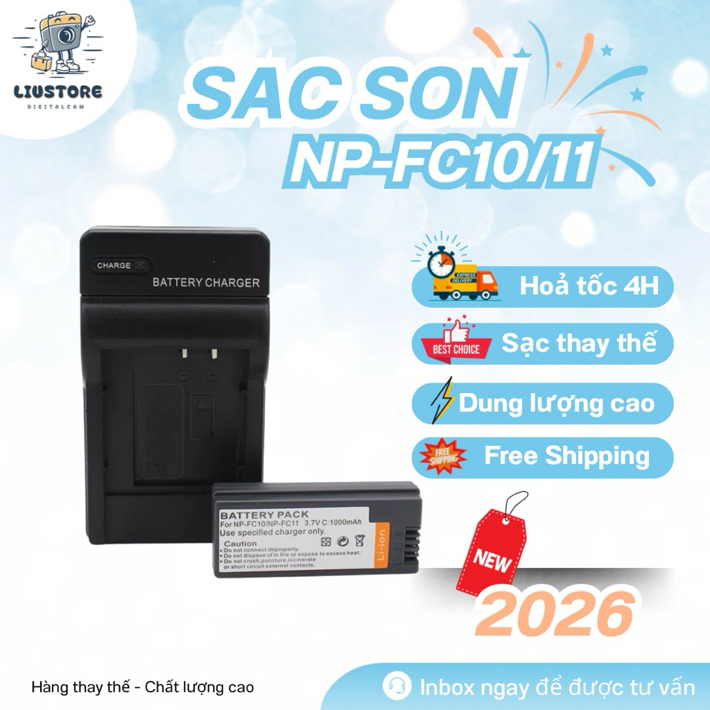 Combo Sạc + Pin Sony NP-FC11 / NP-FC10 - Tương thích hoàn hảo cho Máy ảnh Sony Cyber-shot P-Series: 