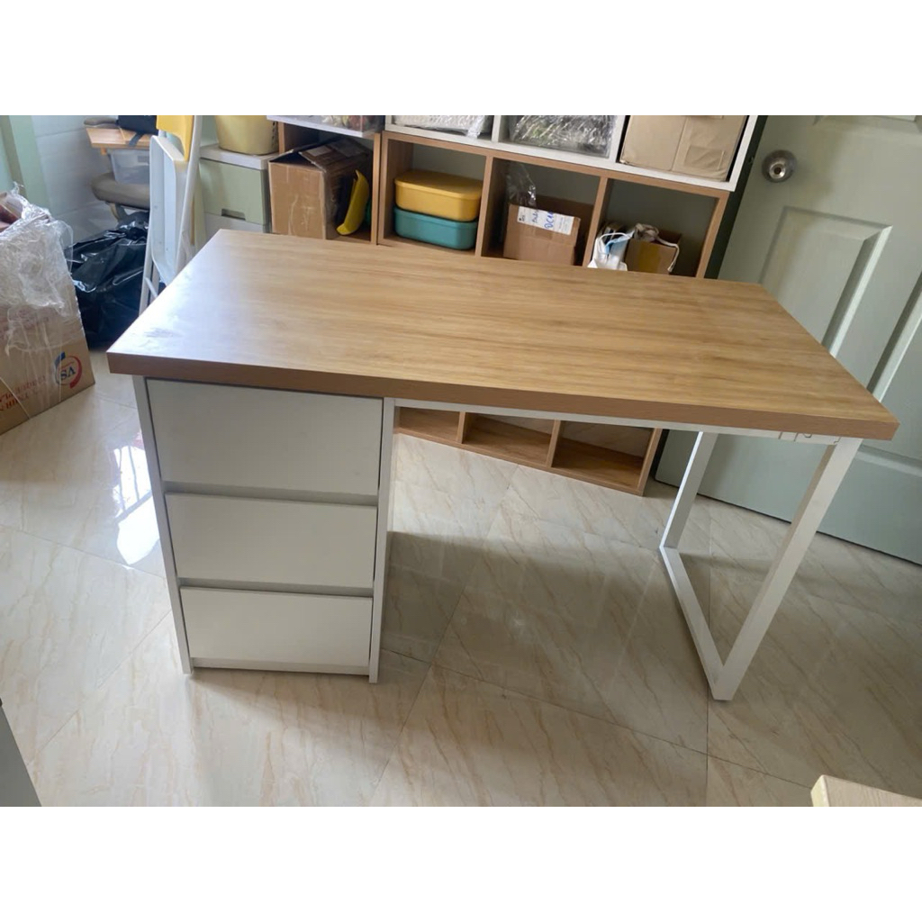 ( HỖ TRỢ LẮP RAP HCM) bàn có tủ 3 ngăn gắn được ARM ikea có 1m-2m tủ sâu nhiều hộc bàn làm việc chơi game học tập | BigBuy360 - bigbuy360.vn