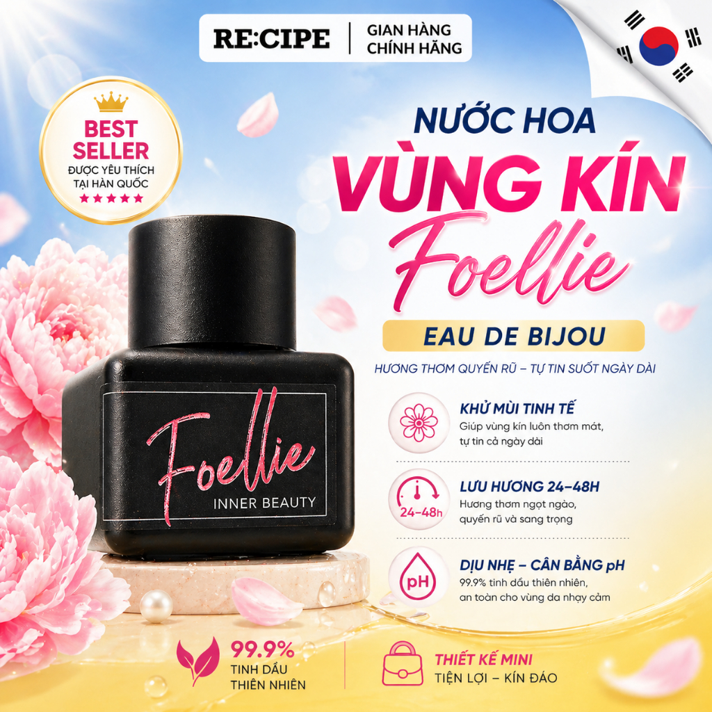 [CHE TÊN] Nước Hoa Vùng Kín Foellie Eau De Bijou Chính Hãng Hàn Quốc Hương Thơm Sang Trọng Quyến Rũ