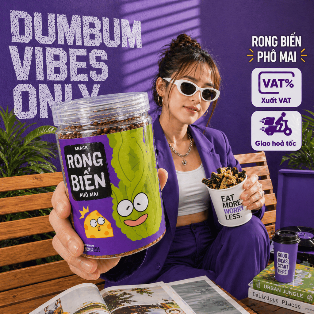 Snack rong biển phô mai Dum Bum mẫu mới 2026, đồ ăn vặt chất lượng giá rẻ