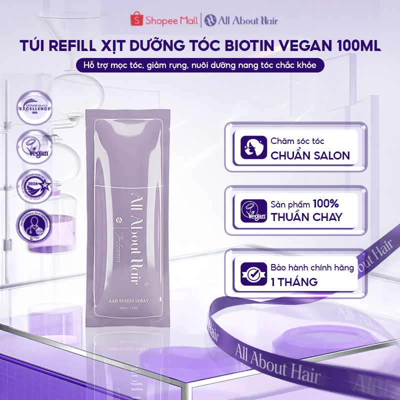 [Túi Refill] Tinh chất Xịt Biotin AAH Phục Hồi Tóc Yếu Hair Growth Activating Spray Refill 100ml