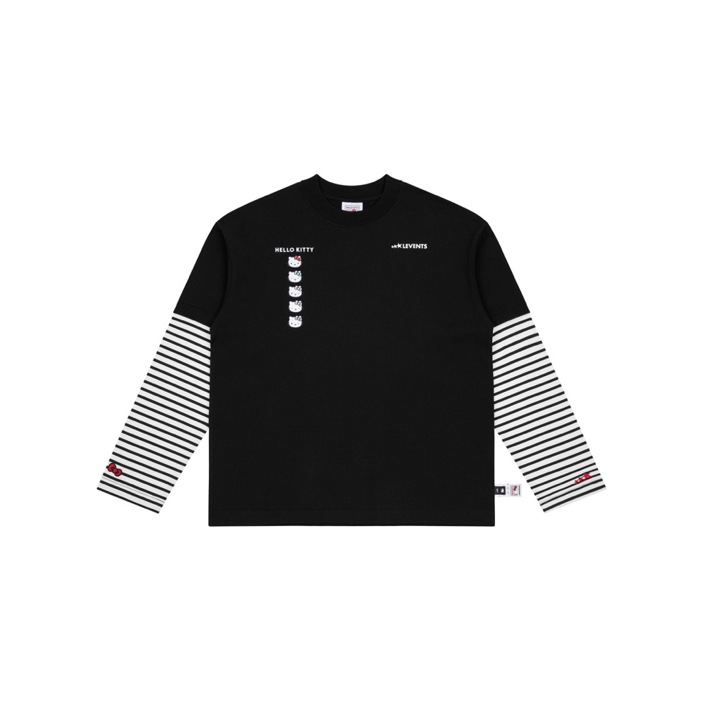 Levents® x Hello Kitty | Double Sleeves Oversized Tee/ Black