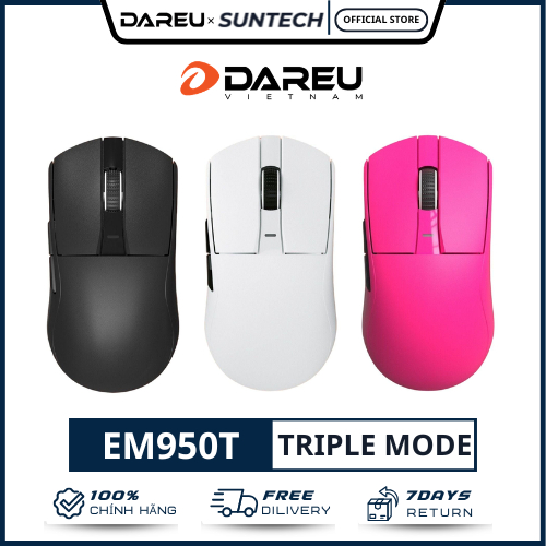 Chuột Gaming DareU EM950T Magenta - Phiên Bản Màu Đặc Biệt, Mắt Đọc PMW3360 (12.000 DPI), LED RGB St