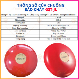 Chuông báo cháy 6 inch 24V GST-JL có kiểm định