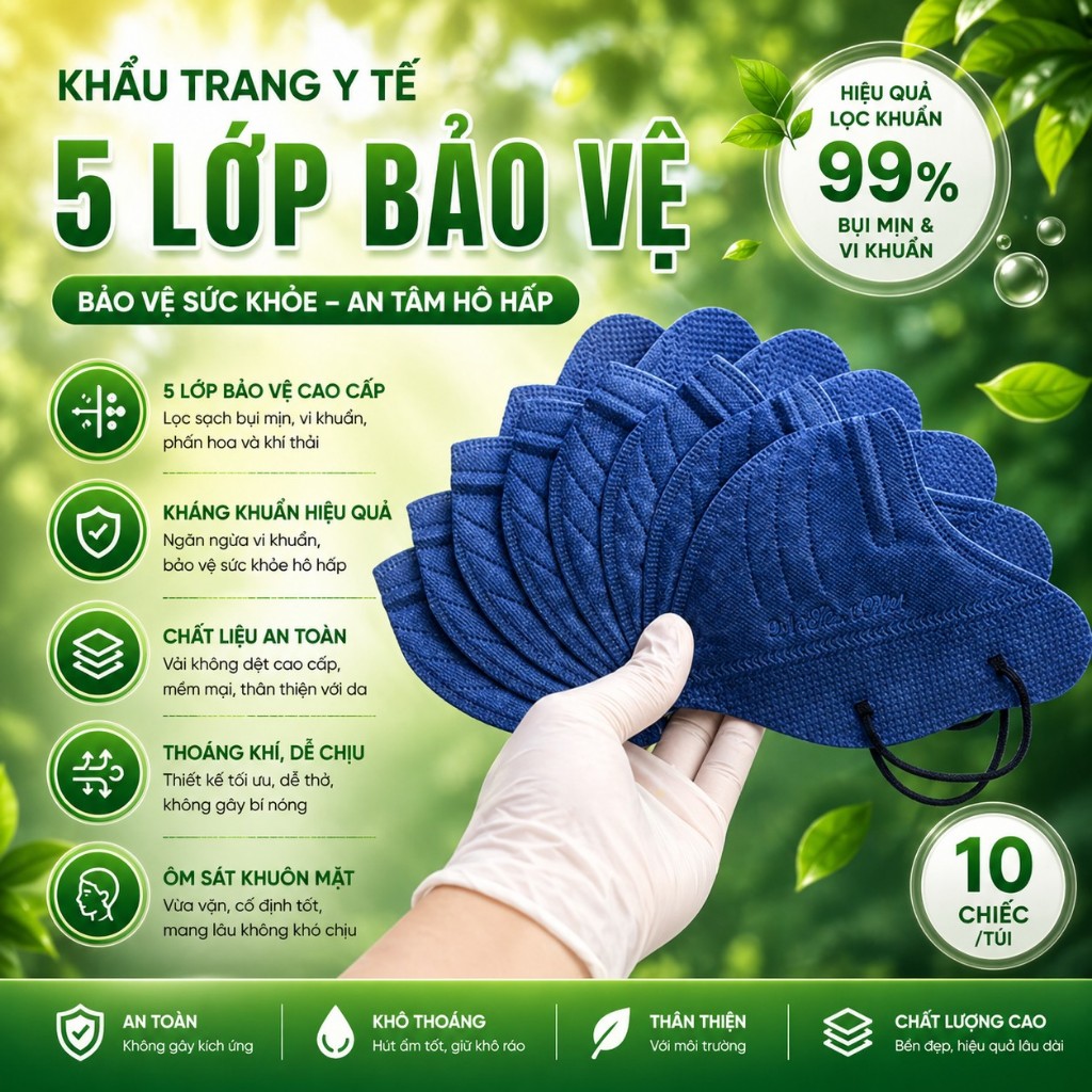 Combo 100 chiếc khẩu trang 9A Thịnh Phát Màu Than , Khẩu trang 9A Mask Màu Than cao cấp