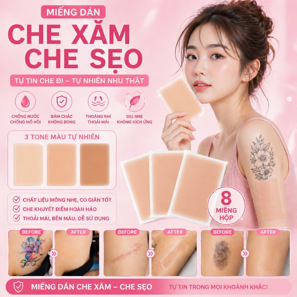 Miếng dán che xăm , che sẹo , thần thánh ( 1 miếng )