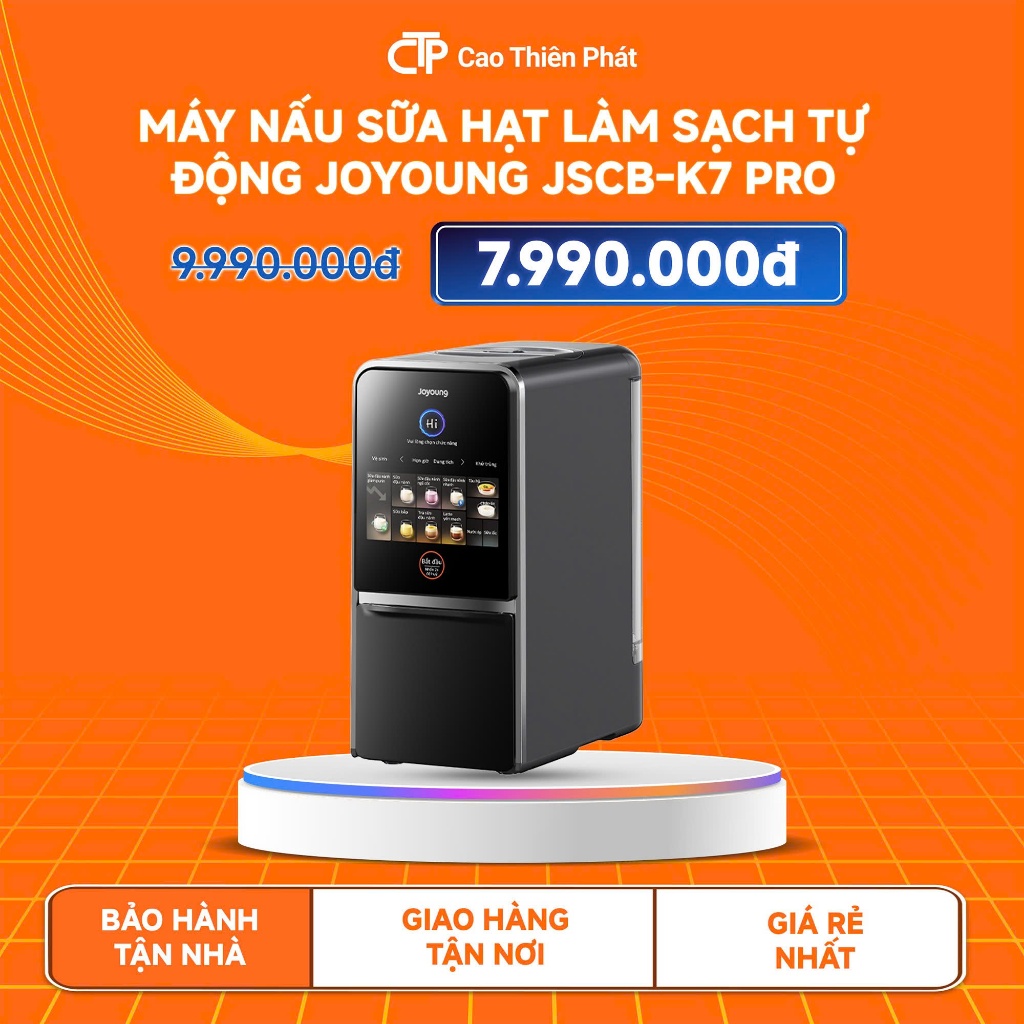 Máy nấu sữa hạt đa năng làm sạch tự động Joyoung JSCB-K7 PRO giảm ồn, khử purin chuyên biệt