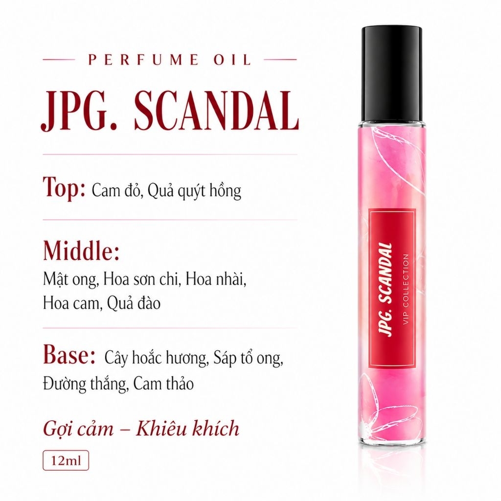 Tinh dầu nước hoa Nữ Scandal 12ml, Gợi cảm, khiêu khích