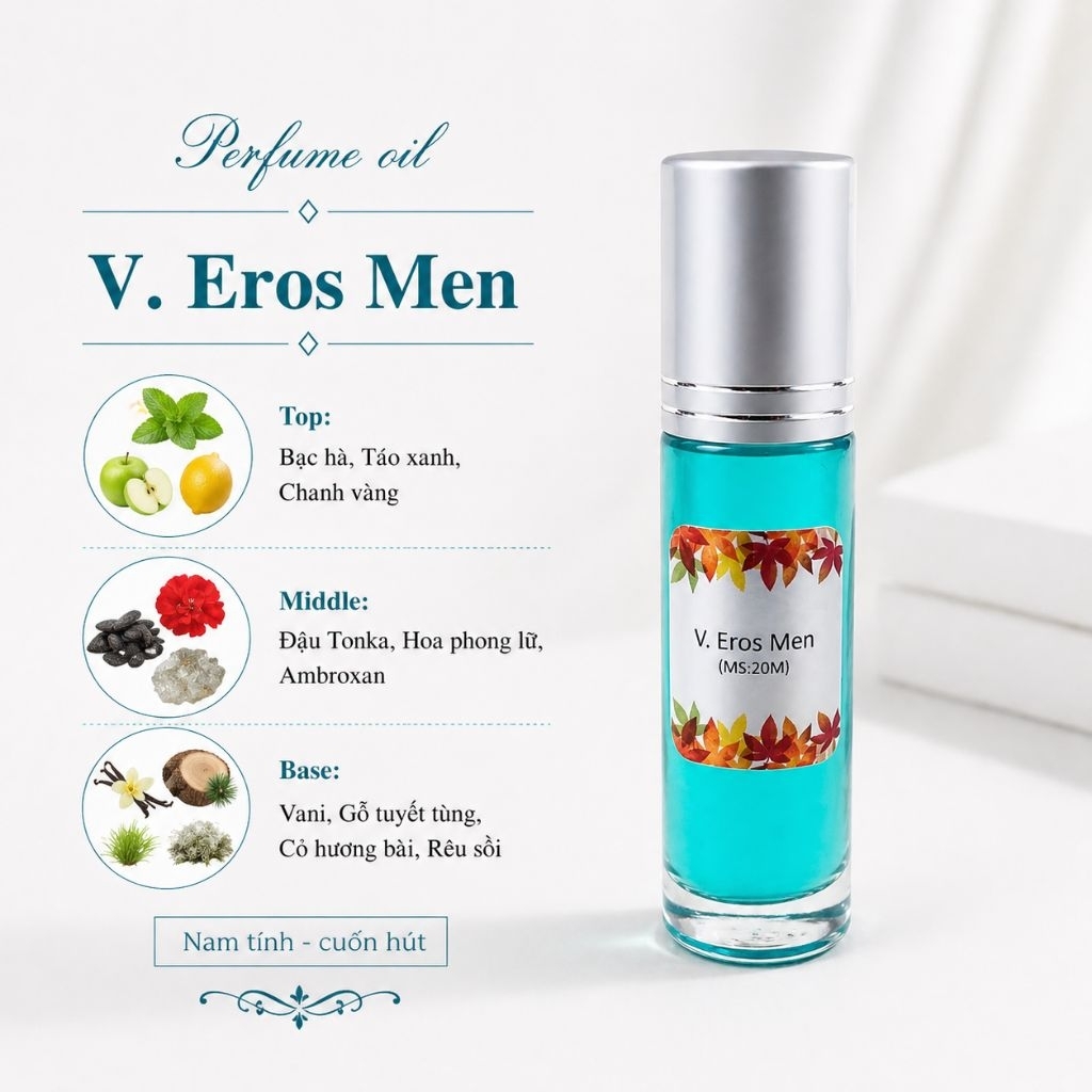 Tinh Dầu Nước Hoa Nam Ver. Eros Men 10ml, Nam tính, cuốn hút