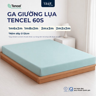 Ga giường kích thước 1m6x2m, 1m8x2m, 2mx2m, 2m2x2m (Dày 5-12cm) Lụa Tencel 60s Mướt Home cao cấp trơn màu