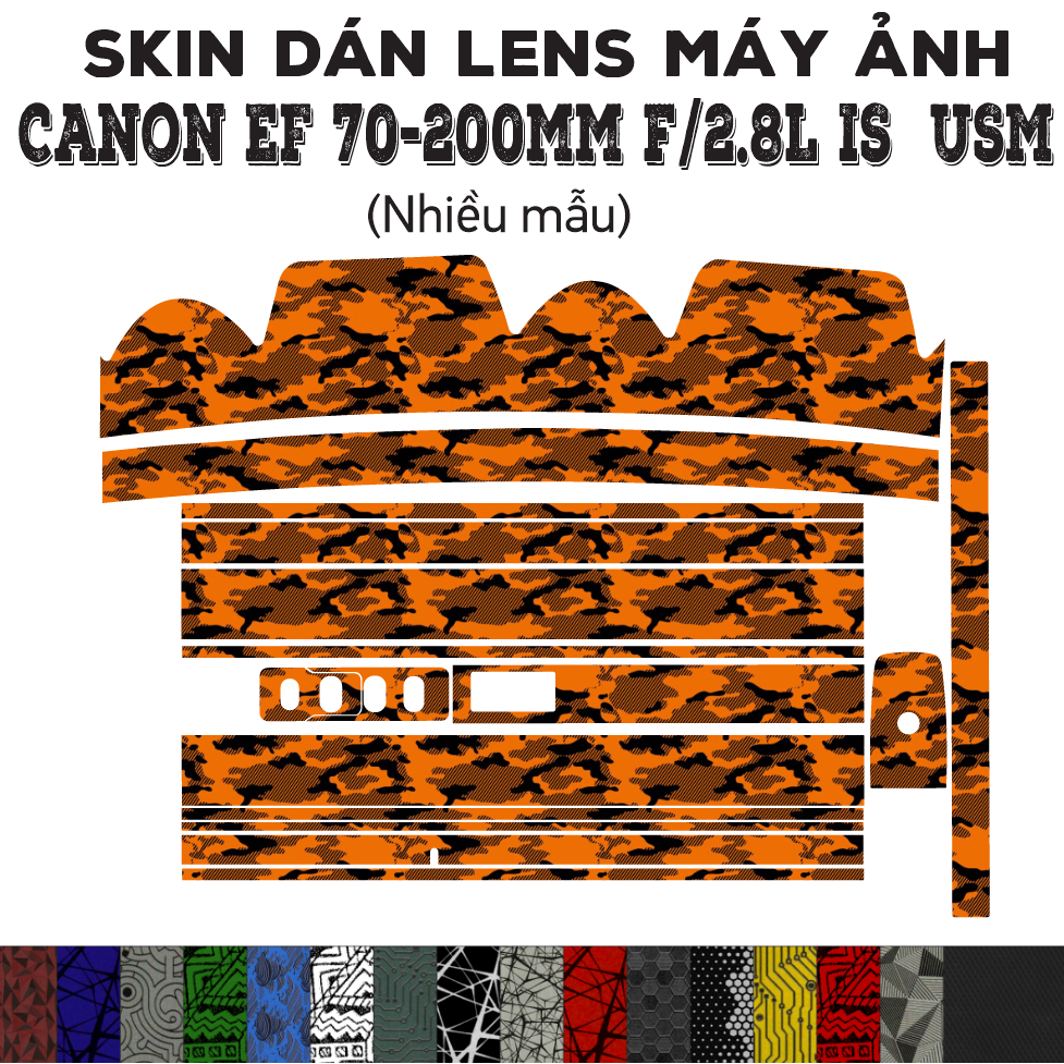 Skin dán Lens Canon EF 70-200mm f2.8L IS USM (Mark 1) (Nhiều mẫu) | Decal Film 3M dán bảo vệ ống kín