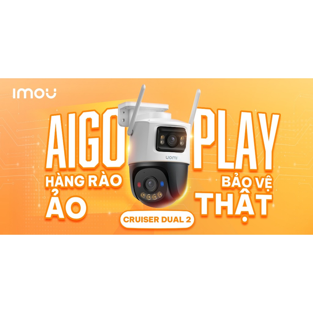 Camera Imou S7XFP Cruiser Dual 2 Pro 8MP 2 mắt ngoài trời quay quét có màu ban đêm công nghệ Aurora
