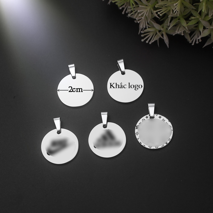 MD200 Mặt titan inox hình tròn, thẻ dog tag titan inox hinh tròn
