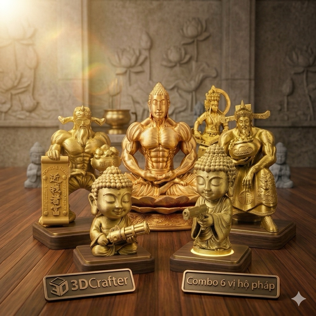 [CHÍNH HÃNG] - COMBO VIP 6 MÓN. Thần Tài 6 Múi, 1 Gatling Phật, 1 Gloc.k 18 Phật, 1 Sáu Nòng Phật, 1