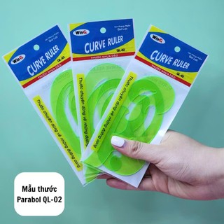 Thước nhựa Parabol WinQ QL-01, chuyên dụng vẽ đồ thị, đường cong, đồ họa QL-01, QL-02, QL-03