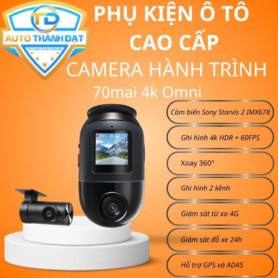 Camera hành trình 70mai Dash Cam 4K OMNI X800 - Phiên bản quốc tế