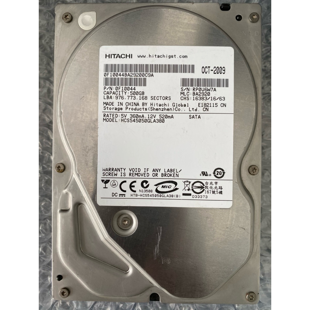 ổ hdd pc HITACHI 500GB sức khoẻ 100%